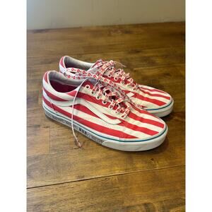 Vans Old School 'Where's Waldo' Striped Shoes Men's Size 10 red & white striped